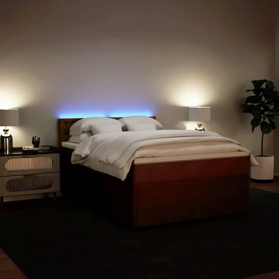 Sommier à lattes de lit avec matelas Rose 140x200 cm Velours - 4