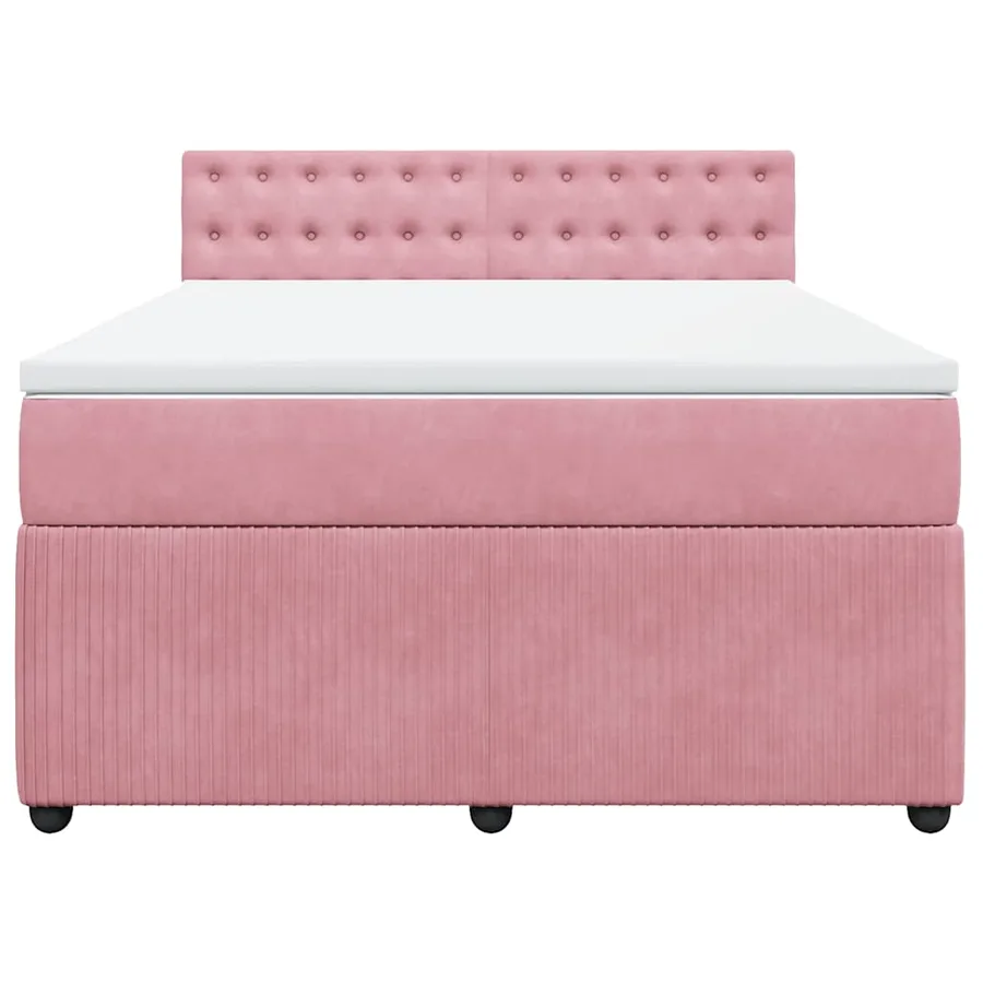 Sommier à lattes de lit avec matelas Rose 140x200 cm Velours - 6