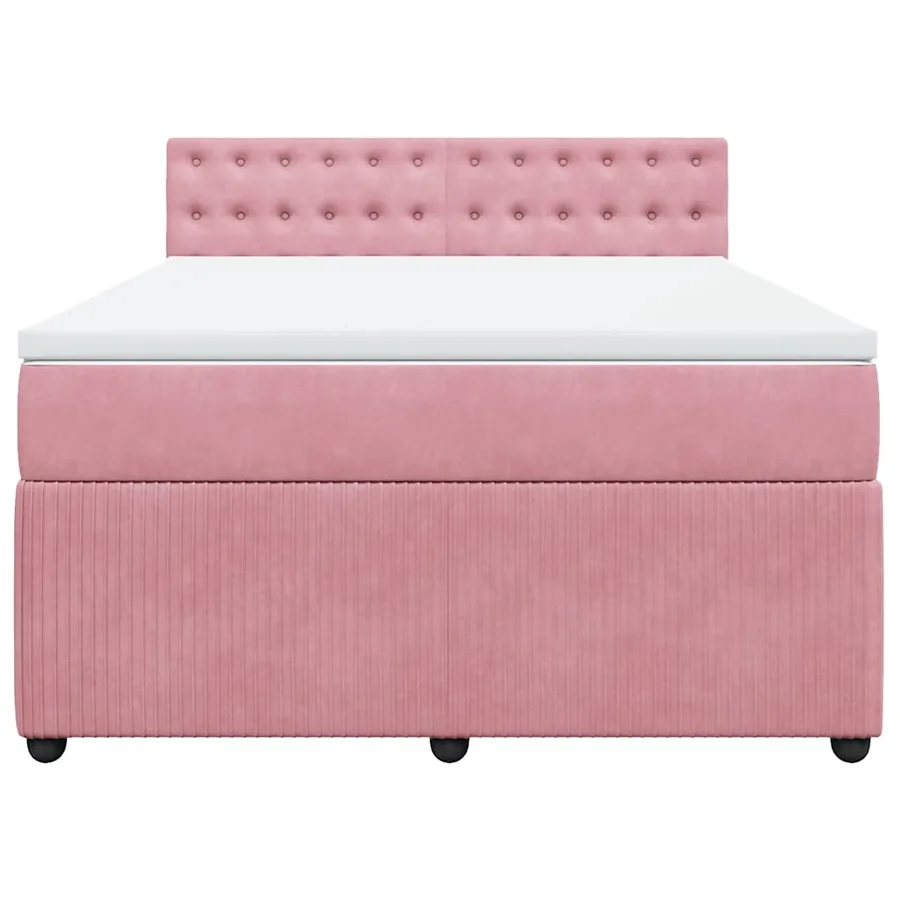 Sommier à lattes de lit avec matelas Rose 140x200 cm Velours - 4