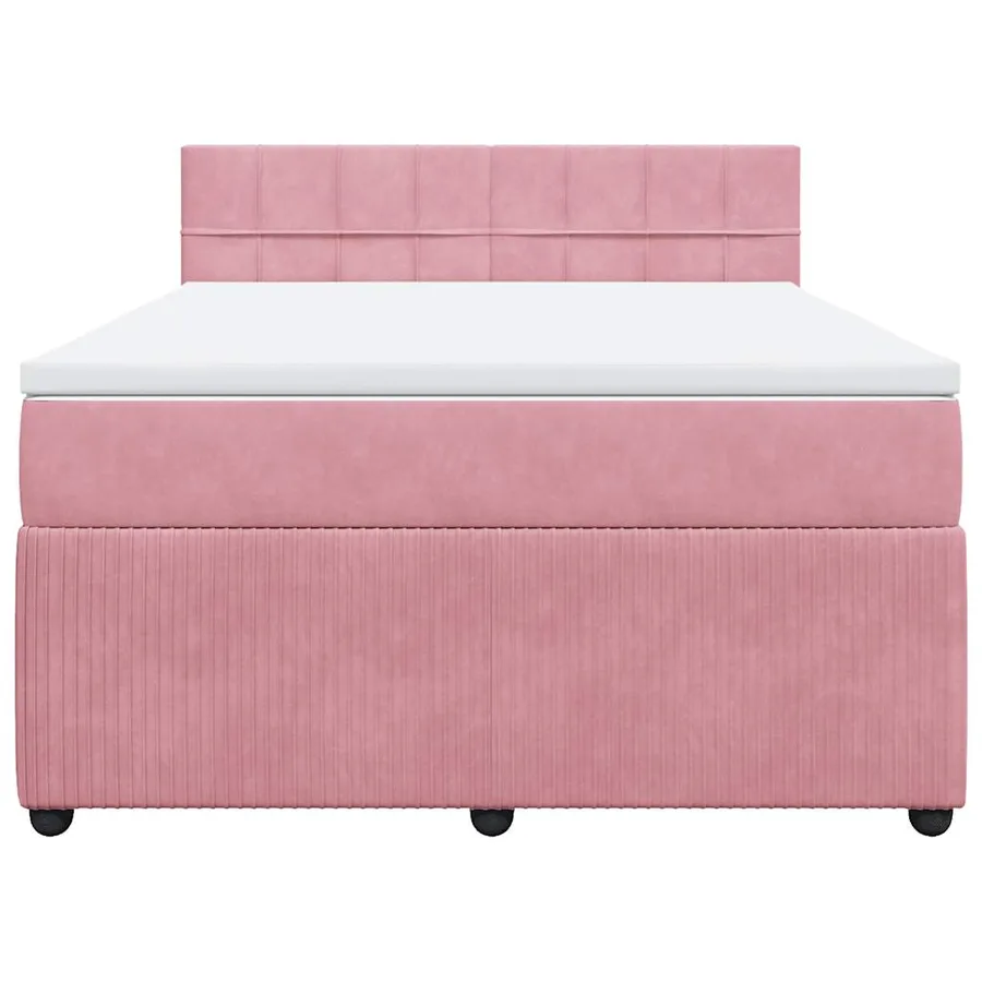 Sommier à lattes de lit avec matelas Rose 140x200 cm Velours - 4