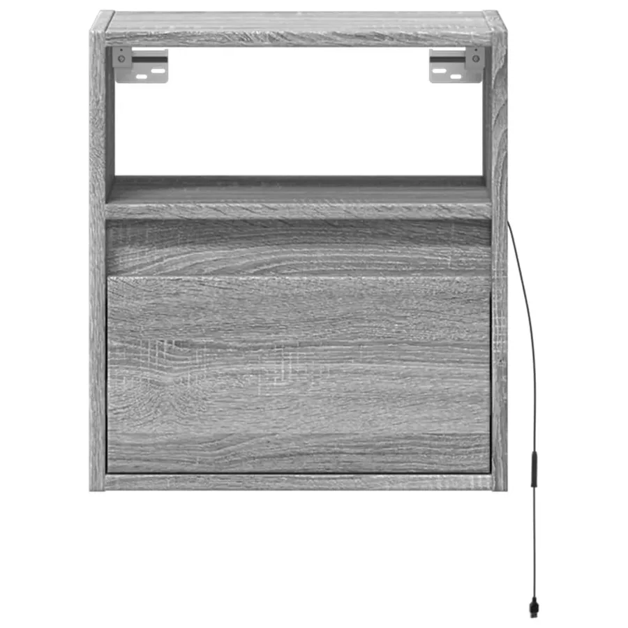 Meubles TV muraux et lumières LED 2 pcs sonoma gris 41x31x45 cm - 6