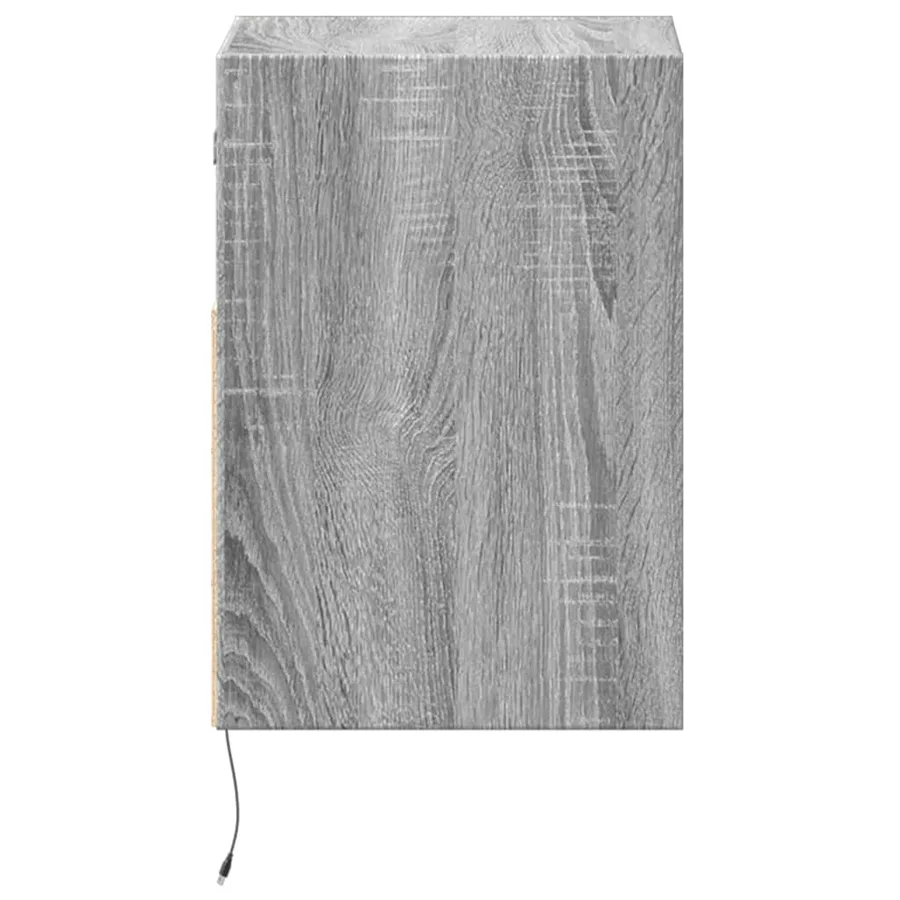 Meubles TV muraux et lumières LED 2 pcs sonoma gris 41x31x45 cm - 7
