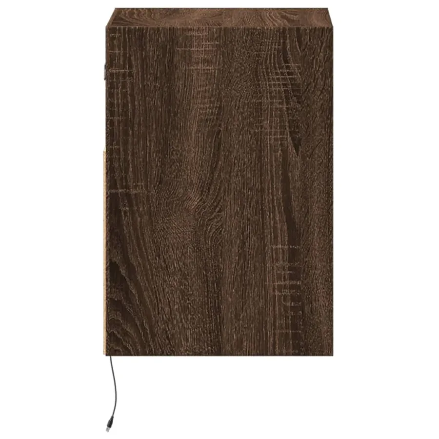 Meubles TV muraux lumières LED 2 pcs chêne marron 41x31x45 cm - 7