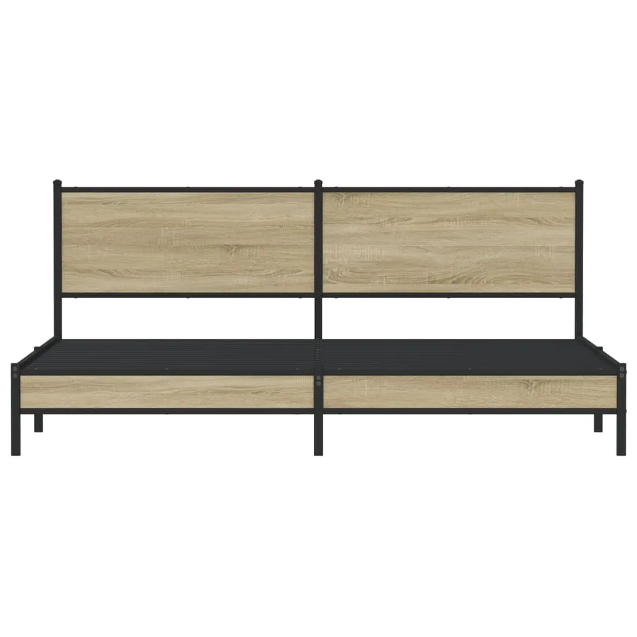Cadre de lit en métal sans matelas chêne sonoma 200x200 cm - 5