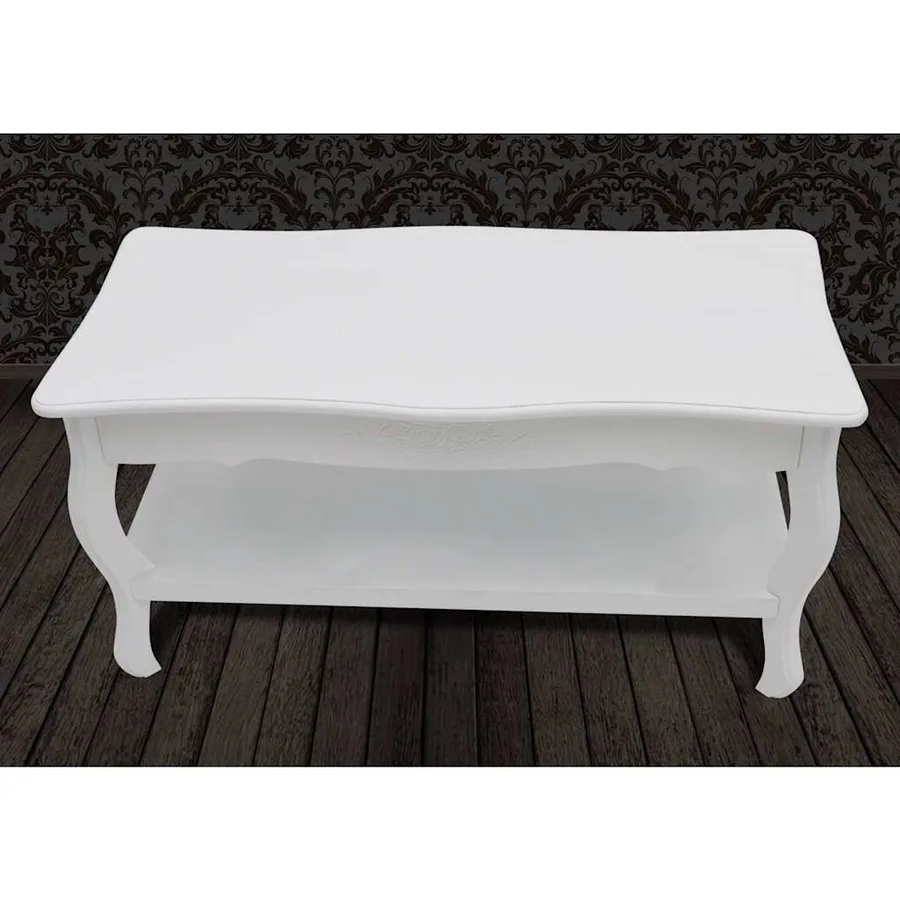 Table basse 2 couches MDF Blanc - 5