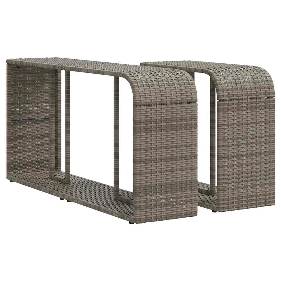 Salon de jardin 11 pcs avec coussins gris clair résine tressée - 6