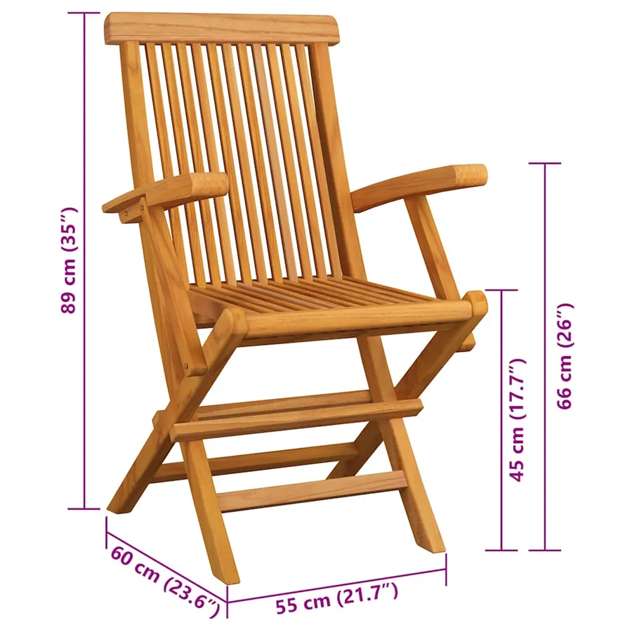 Chaises de jardin avec coussins gris lot de 2 Bois teck massif - 11