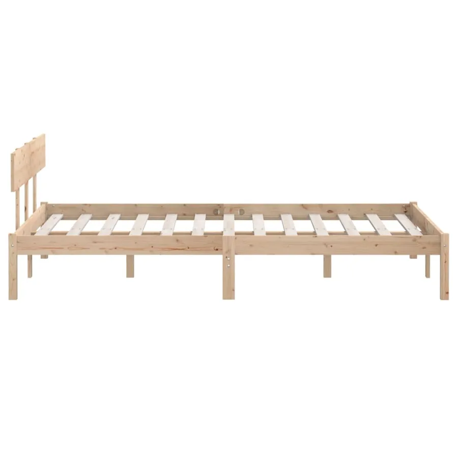 Cadre de lit sans matelas bois massif 140x190 cm - 5