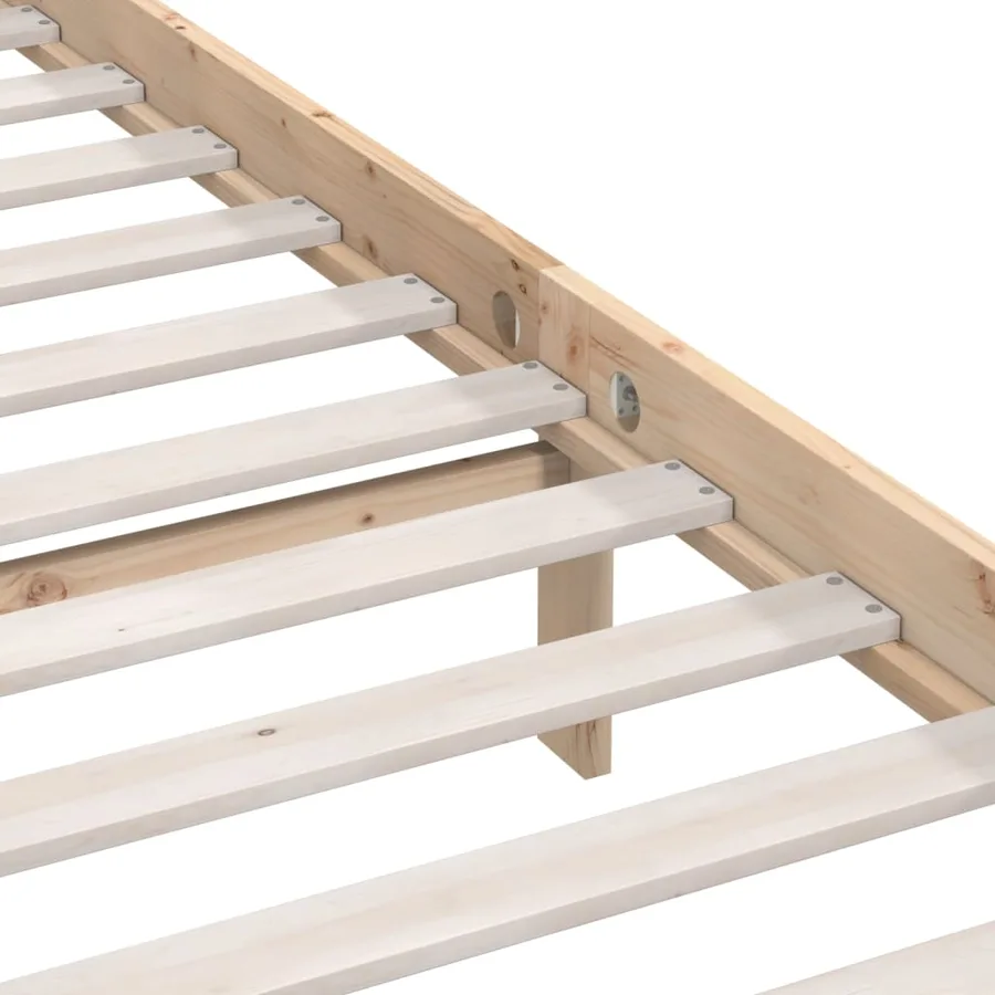 Cadre de lit sans matelas bois massif 140x190 cm - 6