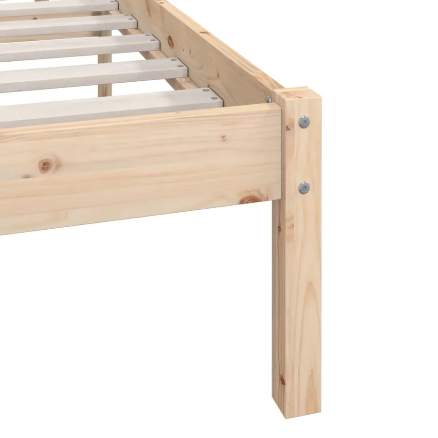 Cadre de lit sans matelas bois massif 140x190 cm - 7