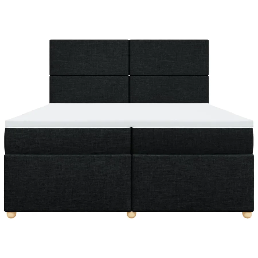 Sommier à lattes de lit avec matelas Noir 200x200 cm Tissu - 4