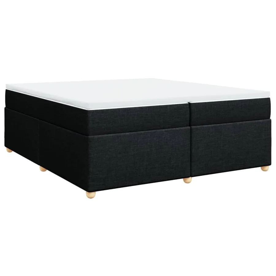 Sommier à lattes de lit avec matelas Noir 200x200 cm Tissu - 2