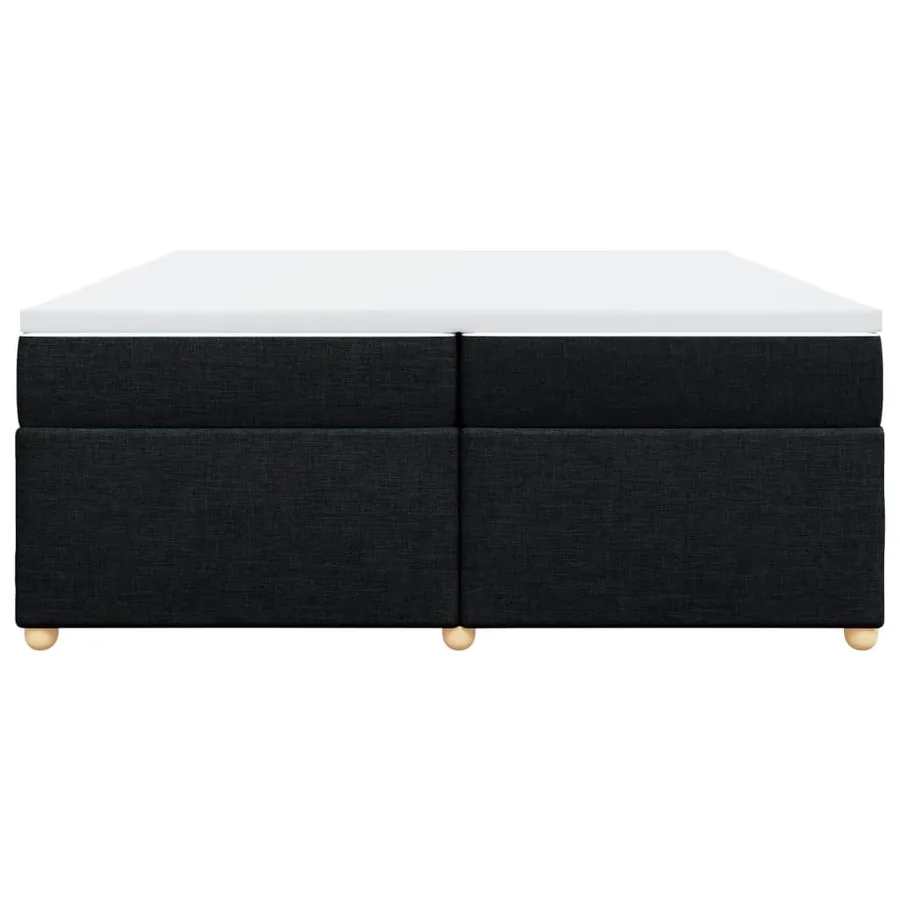 Sommier à lattes de lit avec matelas Noir 200x200 cm Tissu - 4