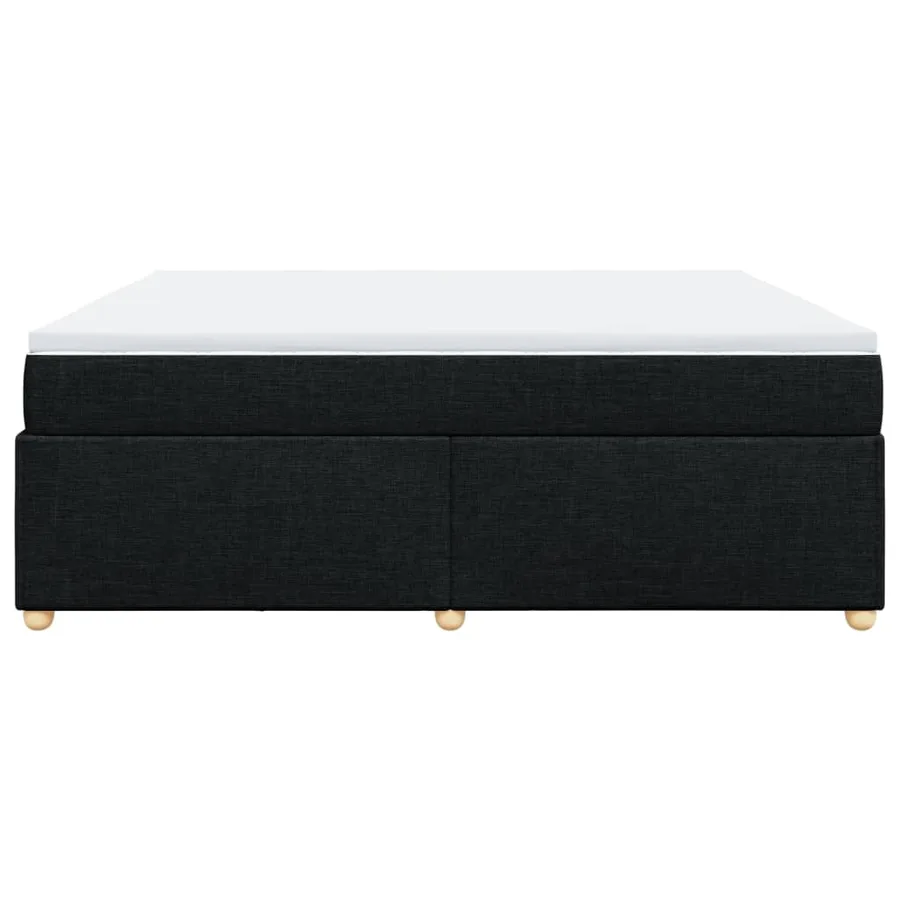 Sommier à lattes de lit avec matelas Noir 200x200 cm Tissu - 8