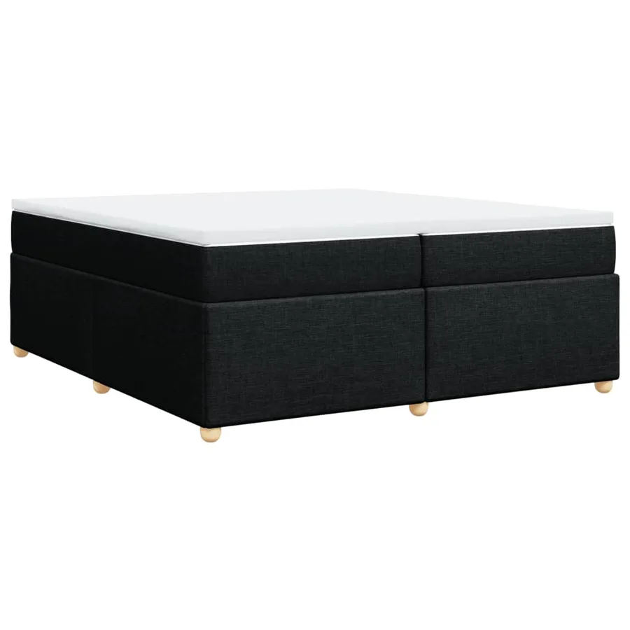Sommier à lattes de lit avec matelas Noir 200x200 cm Tissu - 9