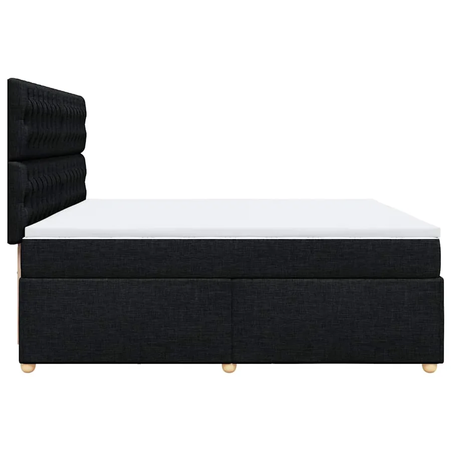 Sommier à lattes de lit avec matelas Noir 200x200 cm Tissu - 7