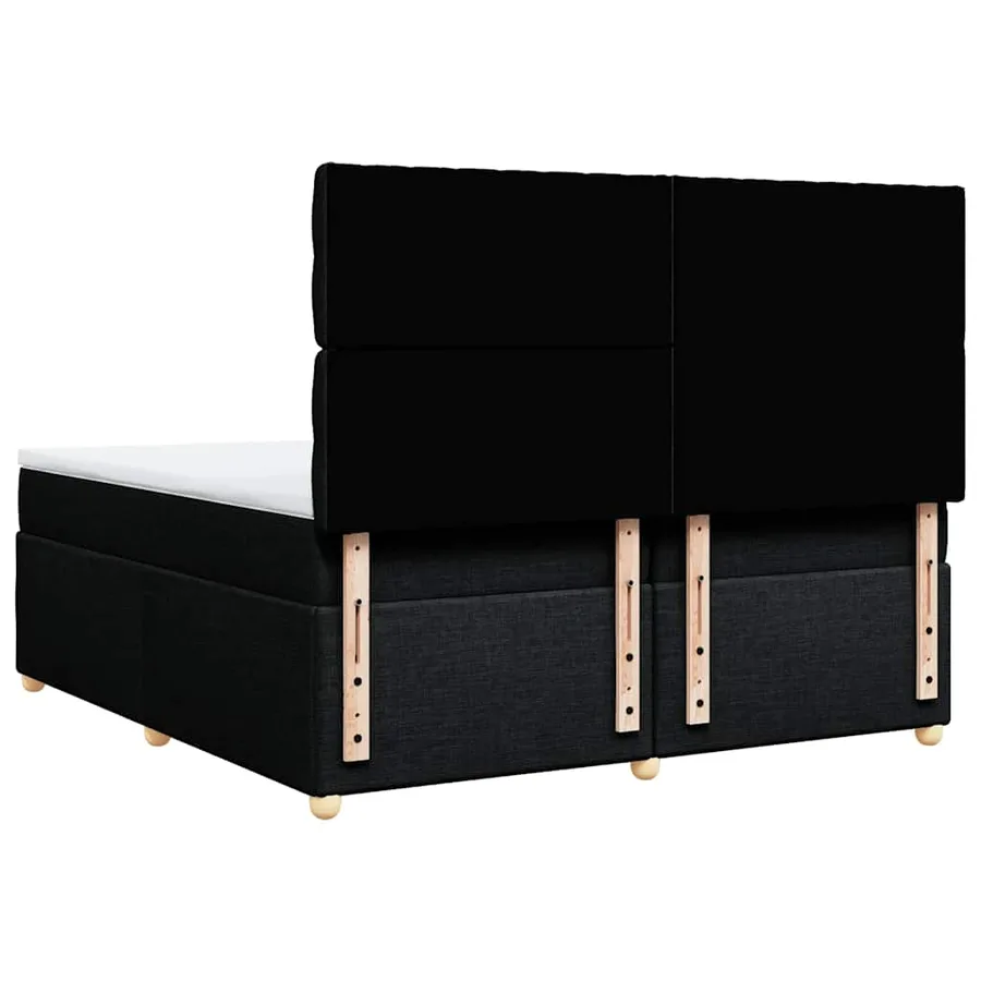 Sommier à lattes de lit avec matelas Noir 200x200 cm Tissu - 8