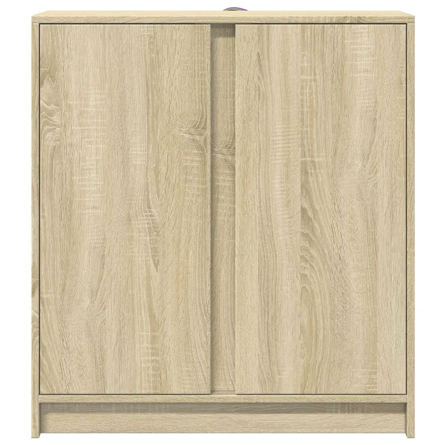 Buffet avec LED chêne sonoma 77x34x85 cm bois d'ingénierie - 6