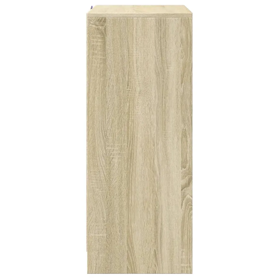 Buffet avec LED chêne sonoma 77x34x85 cm bois d'ingénierie - 8