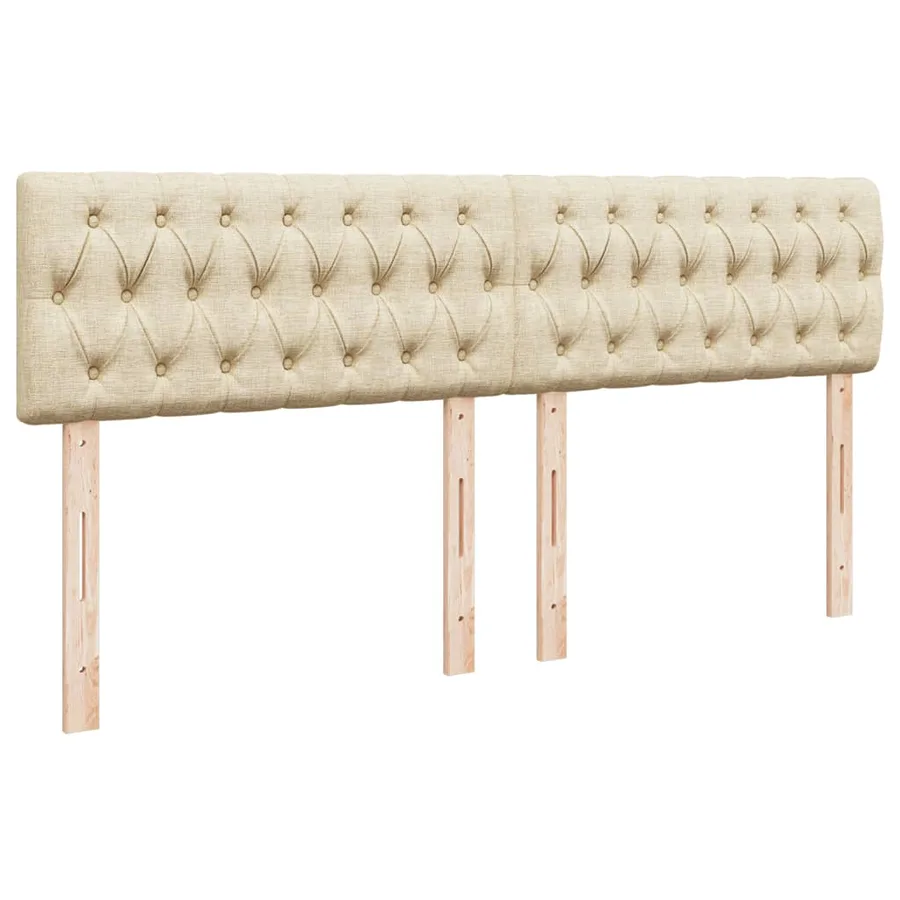Sommier à lattes de lit avec matelas Crème 200x200 cm Tissu - 7