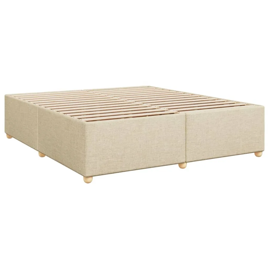 Cadre de lit sans matelas crème 200x200 cm tissu - 3