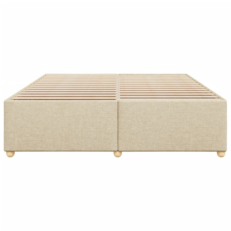 Cadre de lit sans matelas crème 200x200 cm tissu - 4