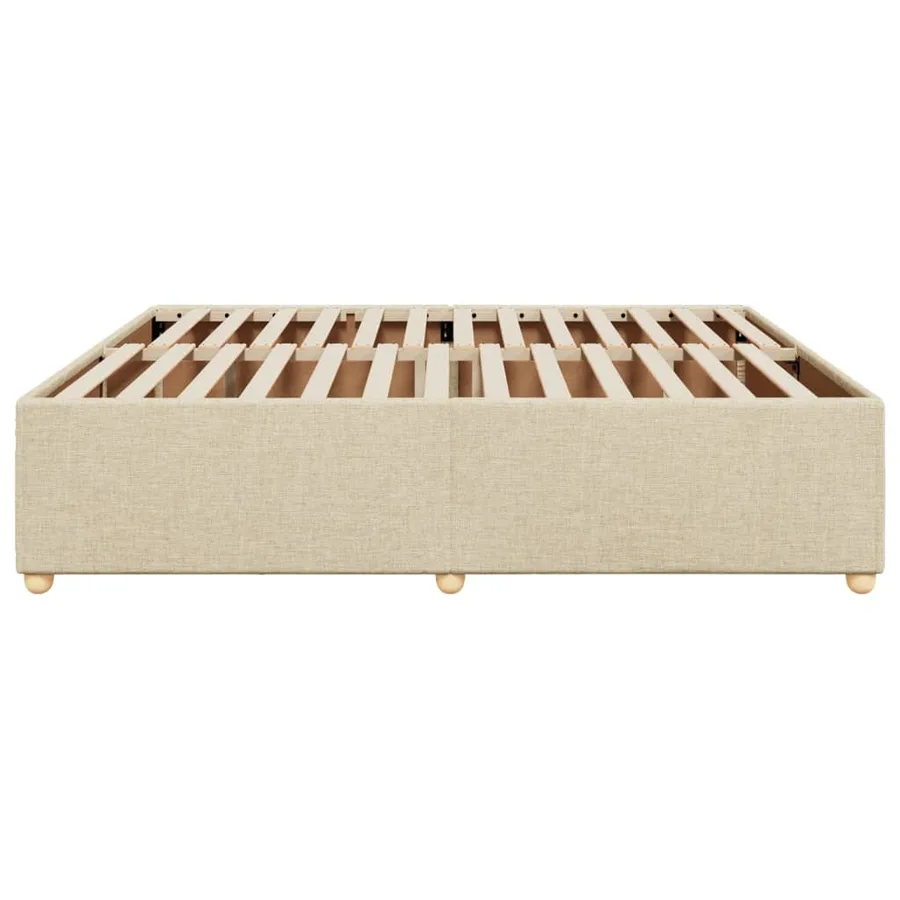 Cadre de lit sans matelas crème 200x200 cm tissu - 5