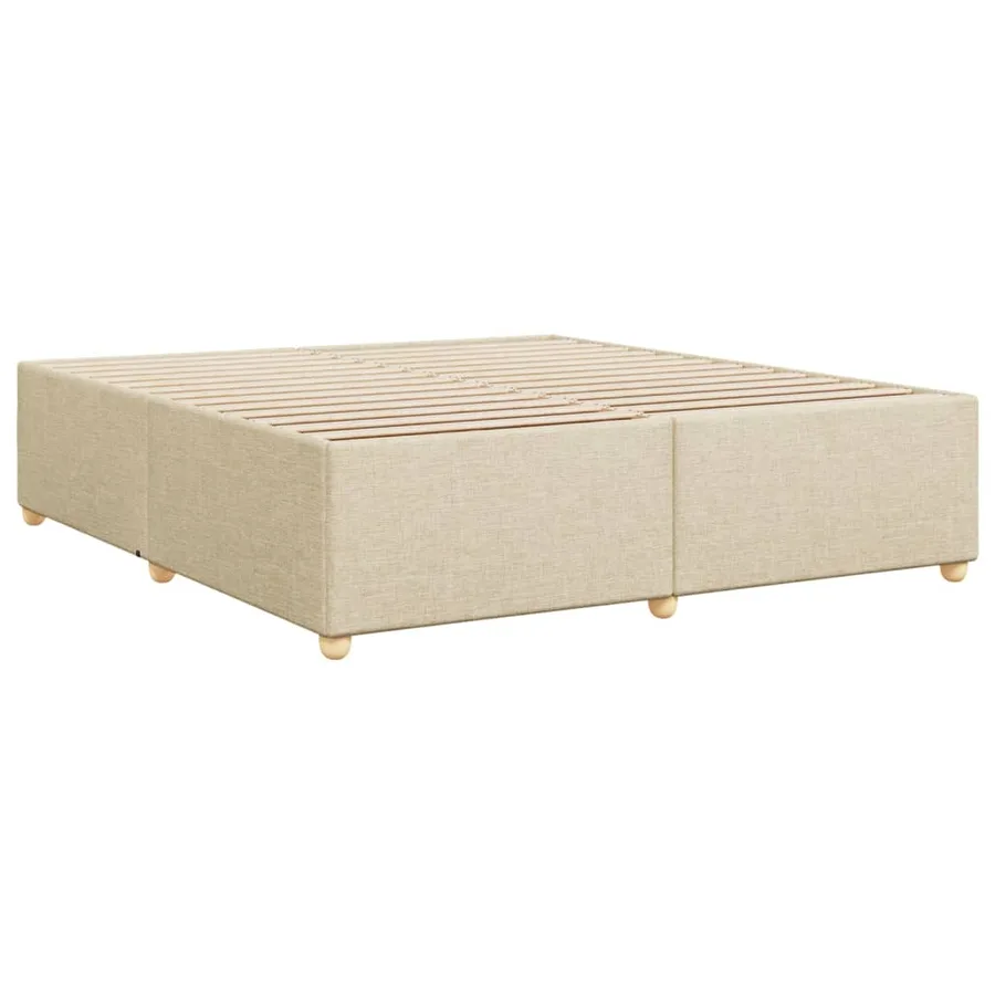 Cadre de lit sans matelas crème 200x200 cm tissu - 6
