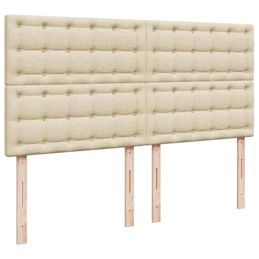 Sommier à lattes de lit avec matelas Crème 200x200 cm Tissu - 7