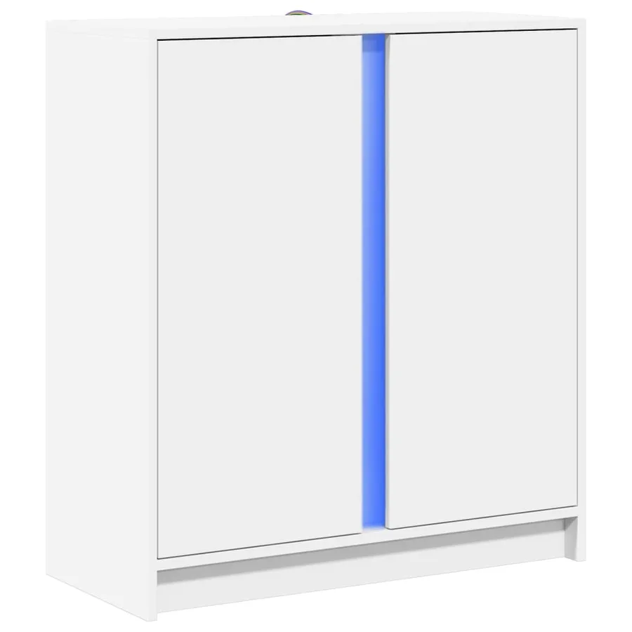 Buffet avec LED blanc 77x34x85 cm bois d'ingénierie - 3
