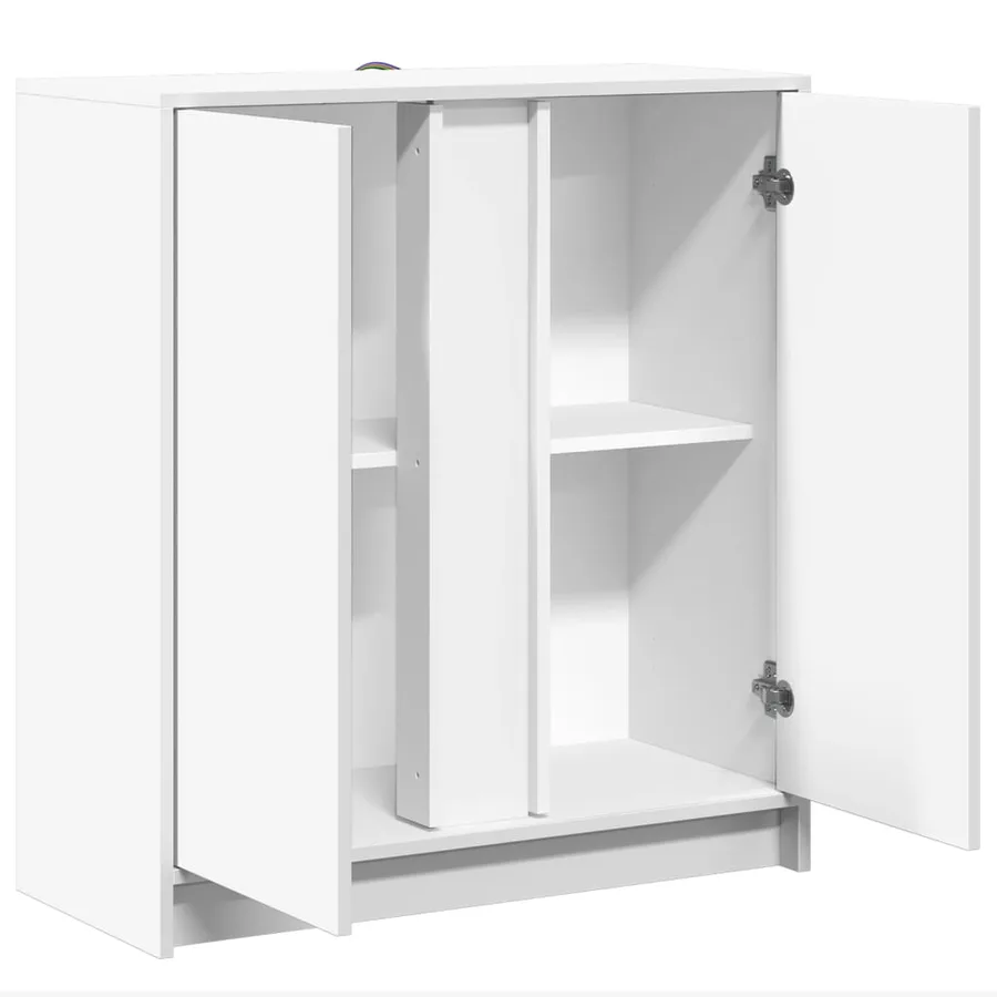 Buffet avec LED blanc 77x34x85 cm bois d'ingénierie - 7