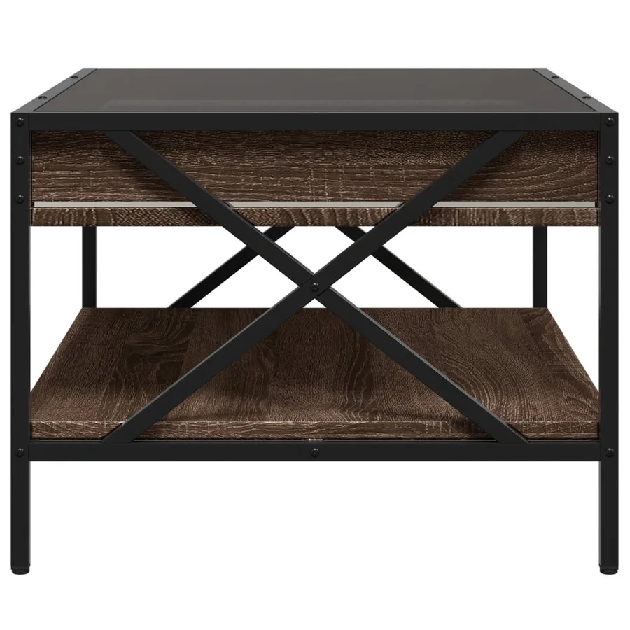 Table basse avec LED infini chêne marron 70x50x38 cm - 7