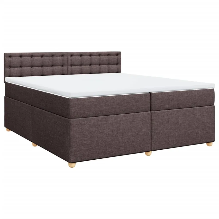 Sommier à lattes de lit avec matelas Marron foncé 200x200 cm - 3
