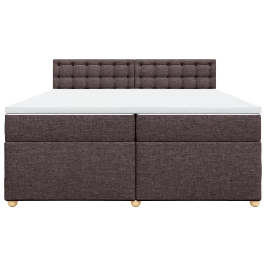 Sommier à lattes de lit avec matelas Marron foncé 200x200 cm - 6