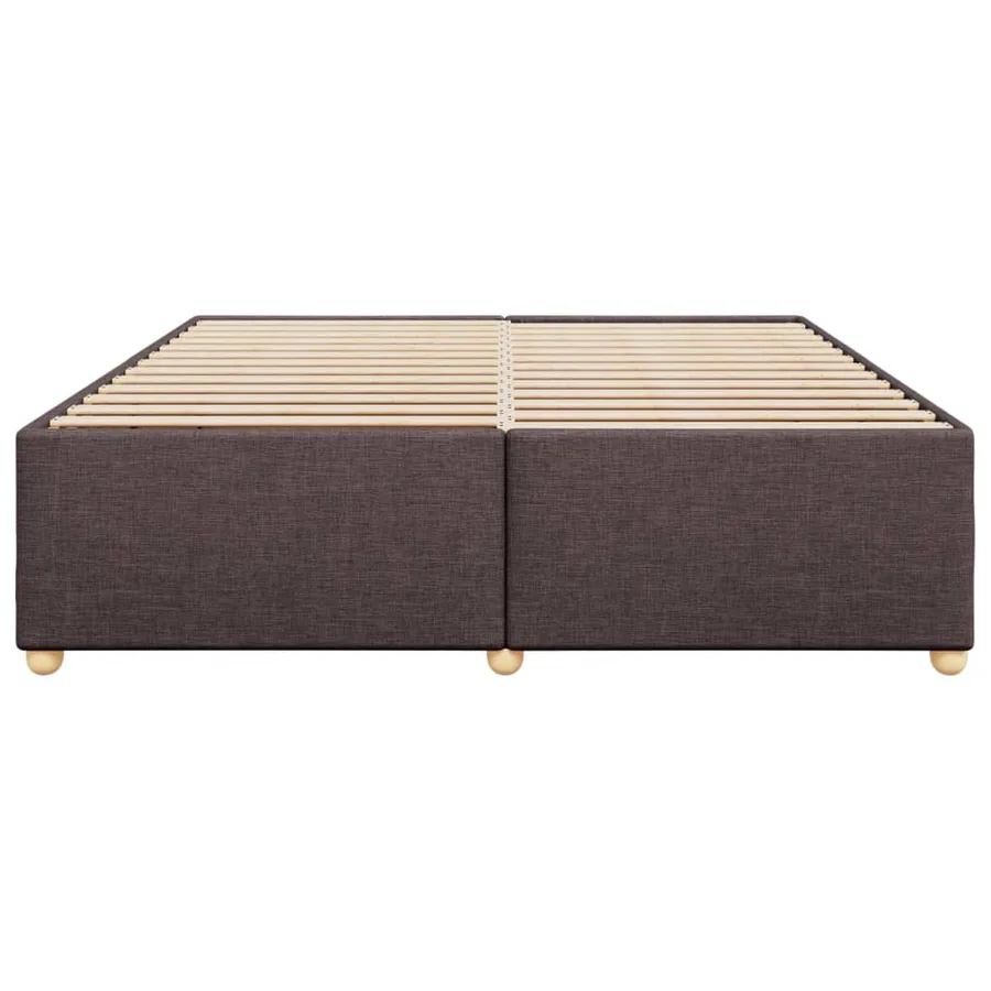 Cadre de lit sans matelas marron foncé 200x200 cm tissu - 4