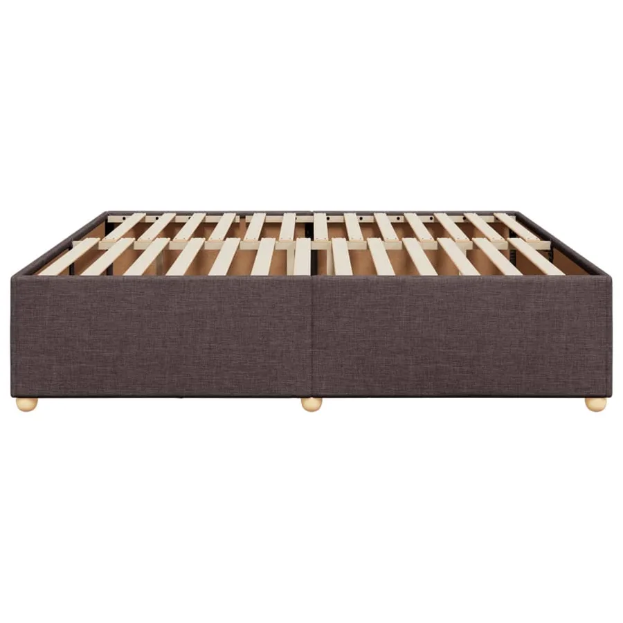 Cadre de lit sans matelas marron foncé 200x200 cm tissu - 5