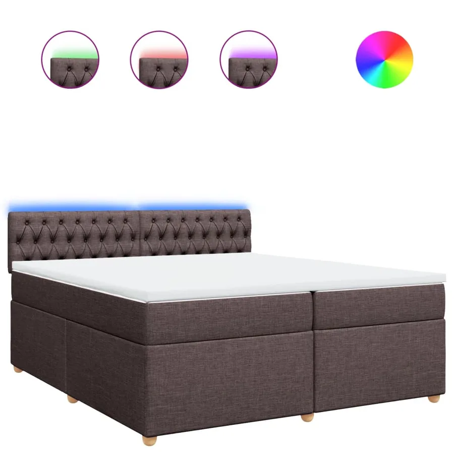 Sommier à lattes de lit avec matelas Marron foncé 200x200 cm - 2