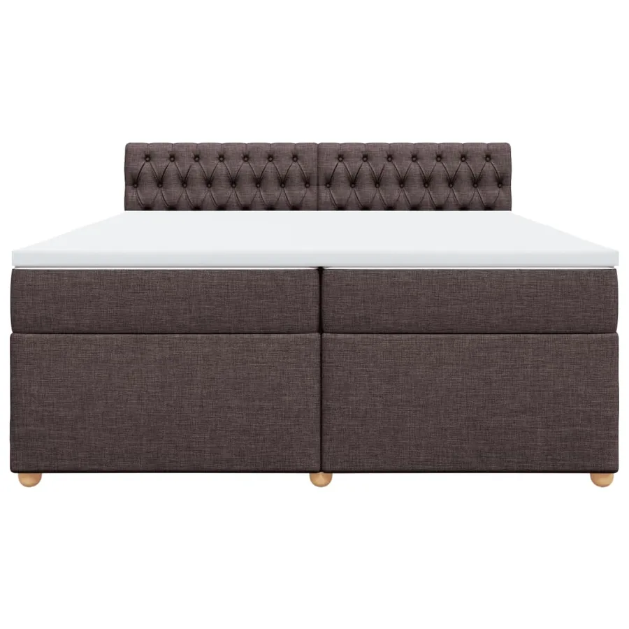 Sommier à lattes de lit avec matelas Marron foncé 200x200 cm - 6