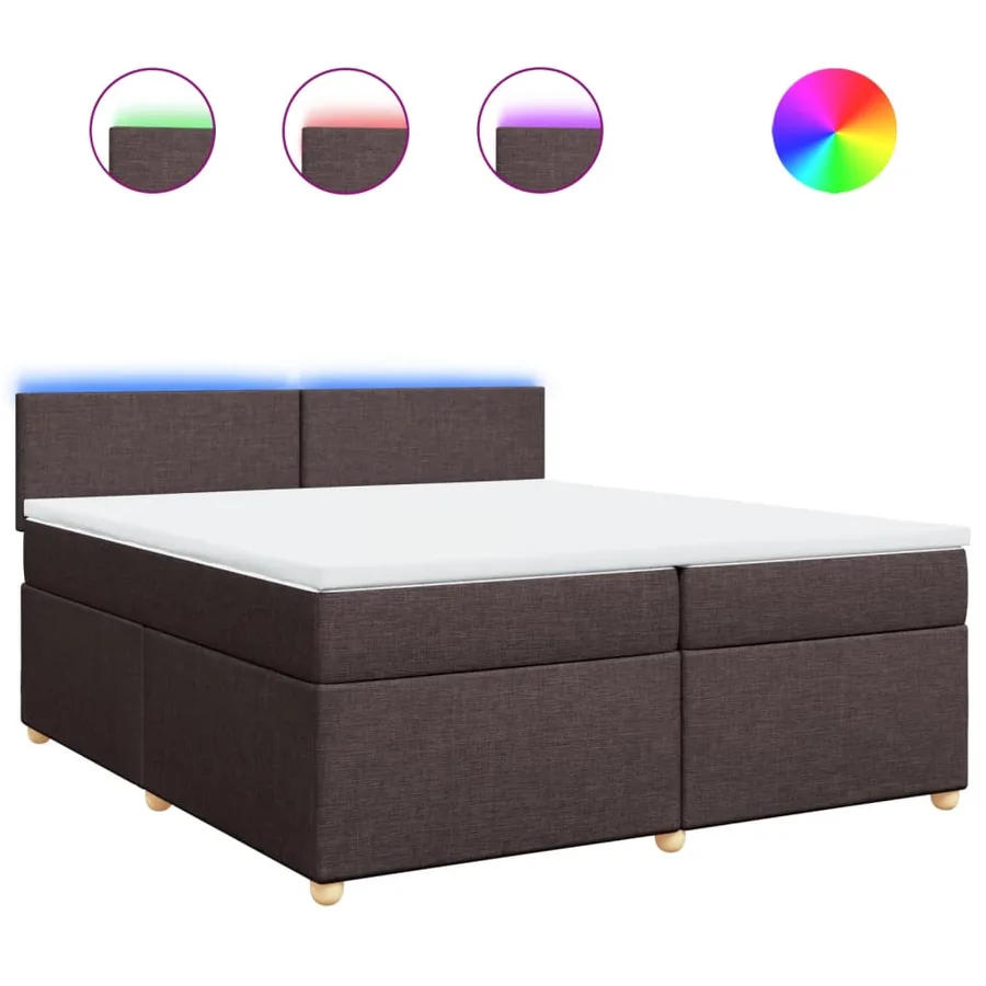 Sommier à lattes de lit avec matelas Marron foncé 200x200 cm - 2