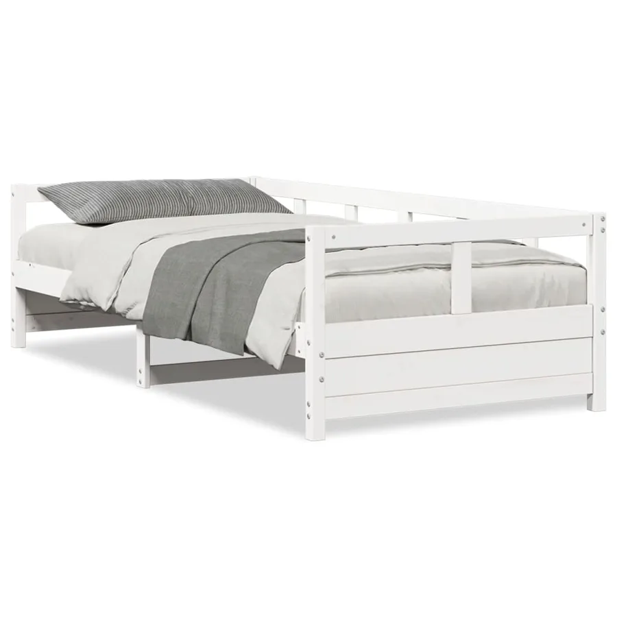 Lit de jour sans matelas blanc 80x200 cm bois de pin massif - 2