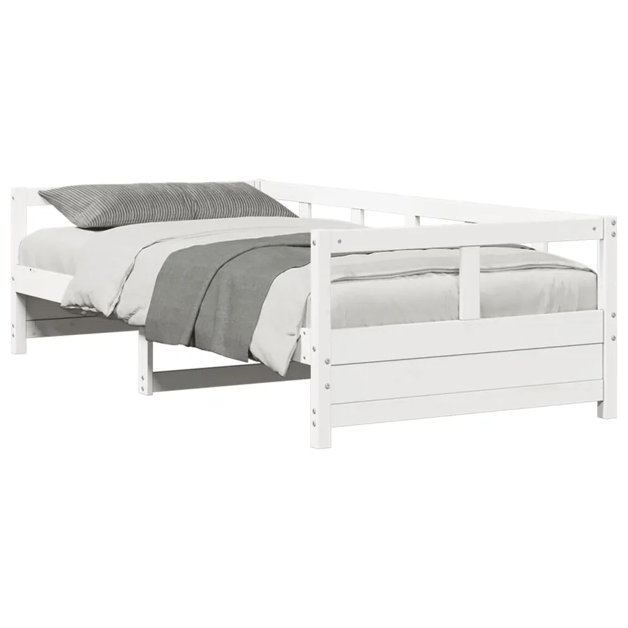 Lit de jour sans matelas blanc 80x200 cm bois de pin massif - 4
