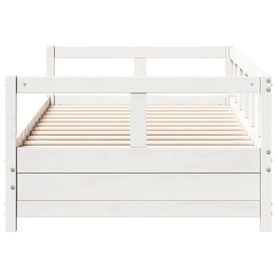 Lit de jour sans matelas blanc 80x200 cm bois de pin massif - 6