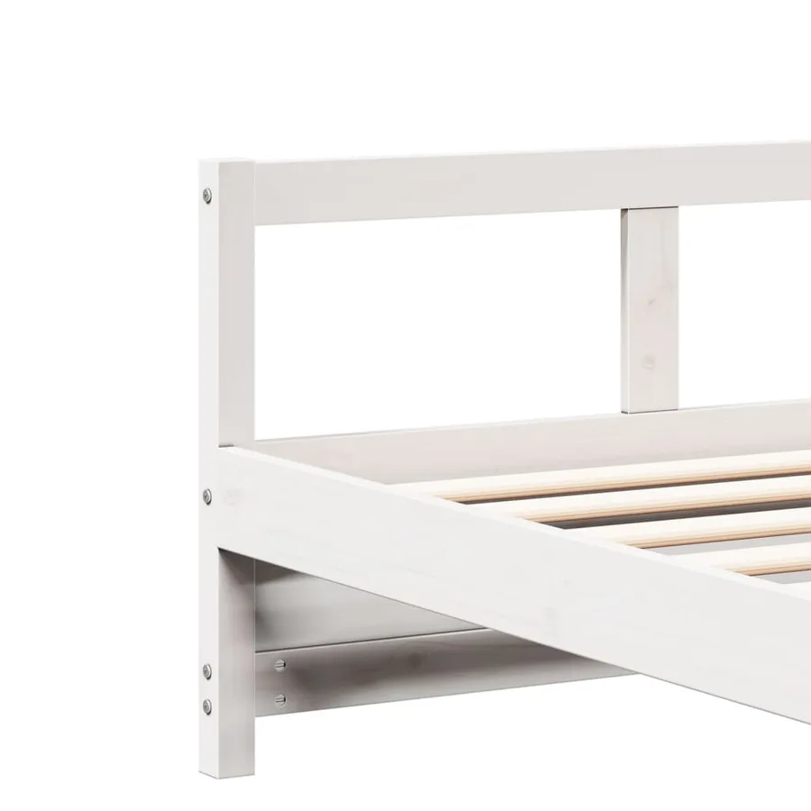Lit de jour sans matelas blanc 80x200 cm bois de pin massif - 8