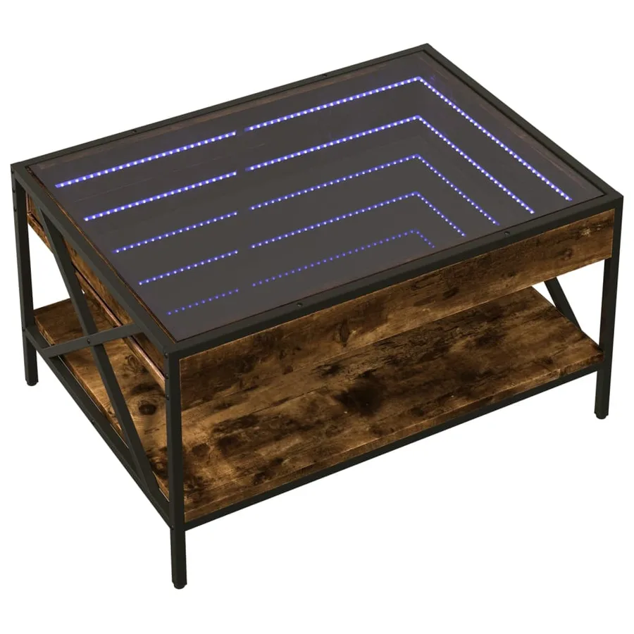 Table basse avec LED Infinity chêne fumé 70x50x38 cm - 3