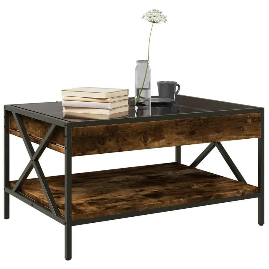Table basse avec LED Infinity chêne fumé 70x50x38 cm - 5