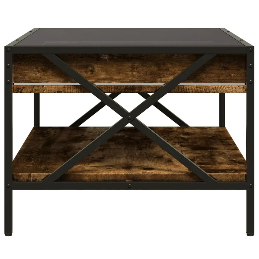 Table basse avec LED Infinity chêne fumé 70x50x38 cm - 7