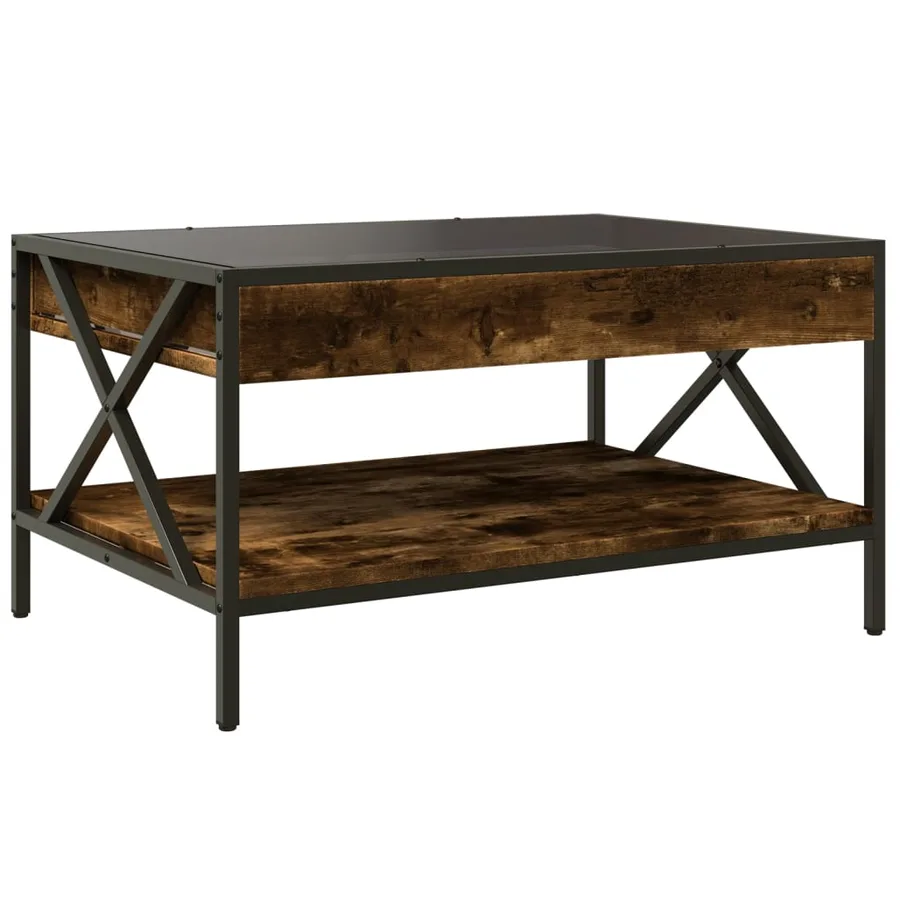 Table basse avec LED Infinity chêne fumé 70x50x38 cm - 8