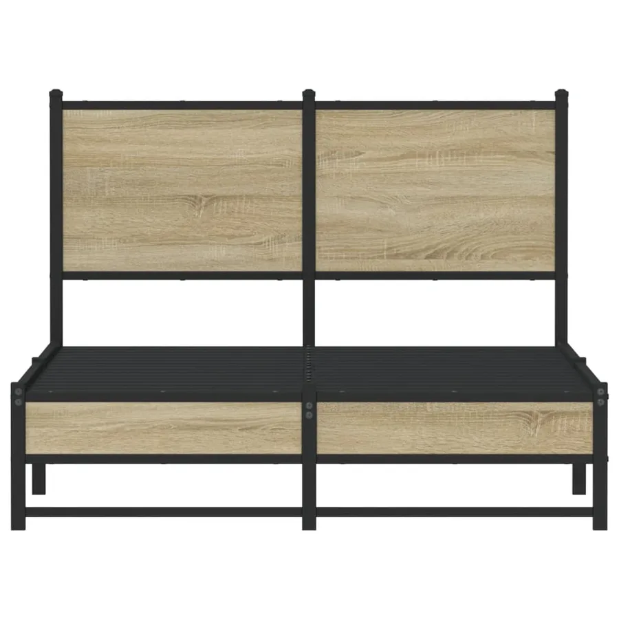 Cadre de lit en métal sans matelas chêne sonoma 120x200 cm - 5