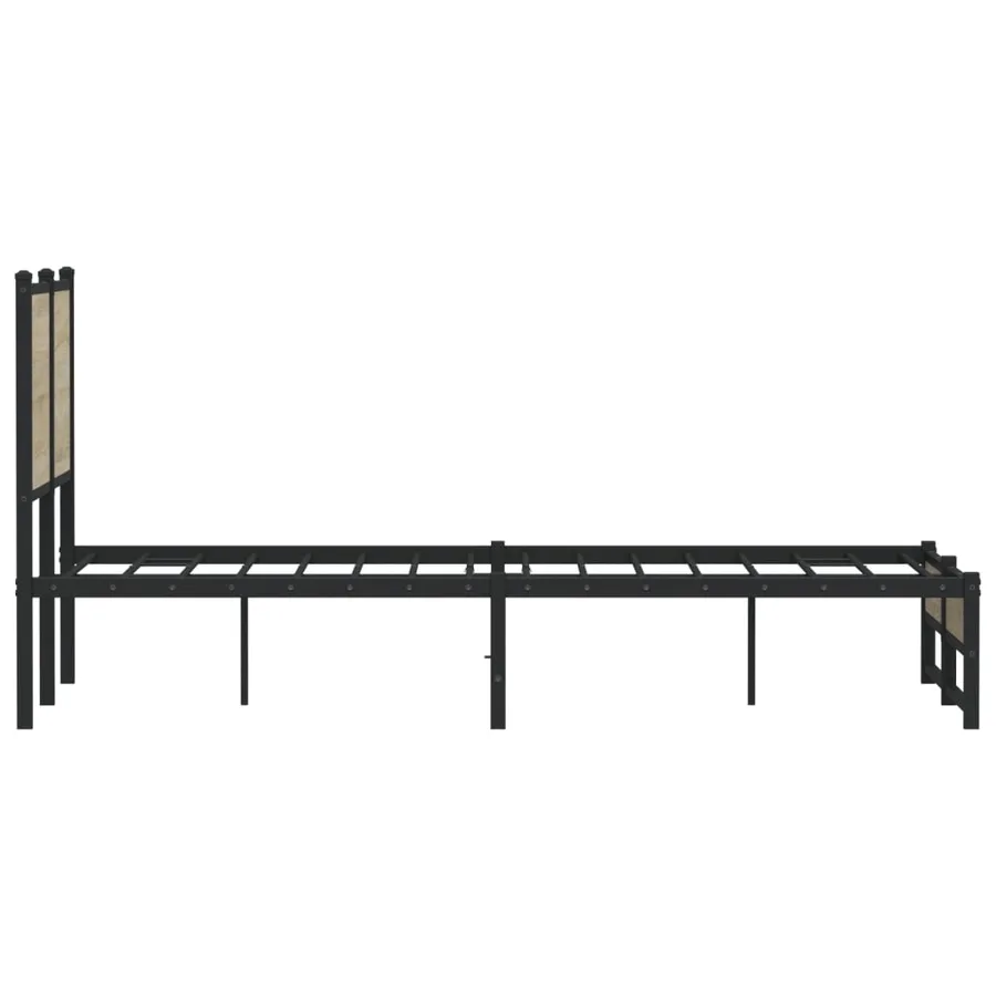 Cadre de lit en métal sans matelas chêne sonoma 120x200 cm - 6