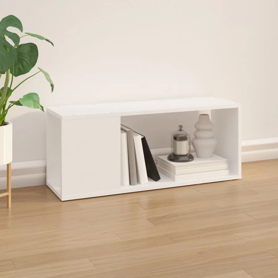 Meuble TV Blanc 80x24x32 cm Bois d'ingénierie - 3